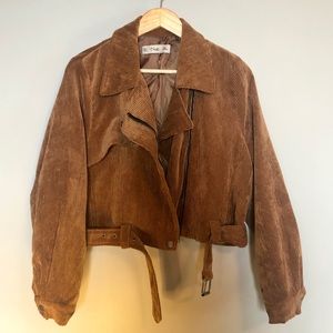 Brown Cropped Corduroy Jacket